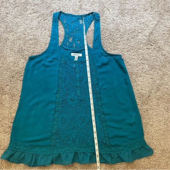 Aeropostale Women’s Top Size Medium Turquoise Open Knit  Flowy Sleeveless - Picture 4 of 16